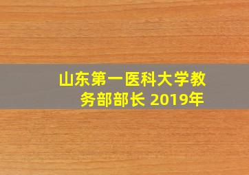 山东第一医科大学教务部部长 2019年